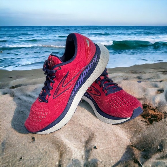 Brooks Glycerin GTS 19 Running Shoes Womens 8.5 Pink Comfort Cushion 1203441B623 - Picture 1 of 14